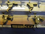 SAKO CANJAR SINGLE SET TRIGGERS, AND RARE SAKO FACTORY TRIGGERS WITH WIDE 3/8" SHOE. - 4 of 4