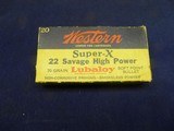 WESTERN SUPER-X 22 SAVAGE HIGH POWER - 1 of 1