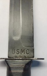 USMC Kabar Fighting Combat Knife with Leather Sheath Olean NY Vintage - 5 of 12