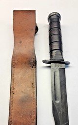 USMC Kabar Fighting Combat Knife with Leather Sheath Olean NY Vintage - 2 of 12