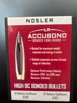 NEW NOSLER ACCUBOND LONG RANGE 270cal 165gr SPITZER 81ct - Image 1 of 3