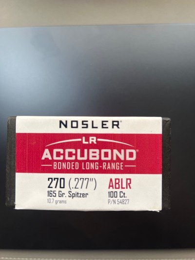NEW NOSLER ACCUBOND LONG RANGE 270cal 165gr SPITZER 81ct - Image 2 of 3