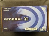 NEW IN THE BOX 1000 FEDERAL LARGE RIFLE PRIMERS NO. 210 - Image 1 of 2