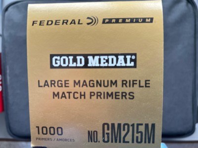 NEW IN THE BOX 1000 FEDERAL GOLD MEDAL LARGE MAGNUM RIFLE MATCH PRIMERS GM215M - Image 2 of 2