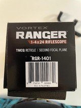Vortex Ranger 1-4x24mm illuminated reticle rifle scope, with mount and flip up caps - 1 of 14