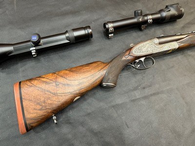 Double express FRANCOTTE - BIG FIVE - 375 HH Mag - Grifnée engraved - Image 11 of 12