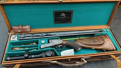 Double express FRANCOTTE - BIG FIVE - 375 HH Mag - Grifnée engraved