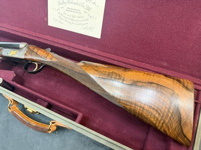 Exceptionnal Westley Richard, 12 gauge, Single trigger, Special Woodcock, A. Brown engravings, 1988 - Image 6 of 7