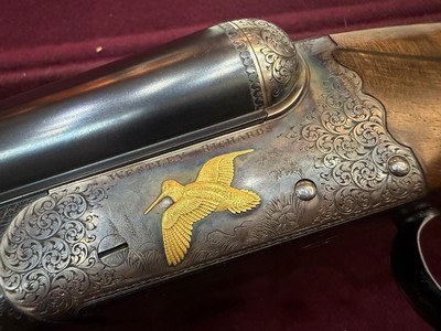 Exceptionnal Westley Richard, 12 gauge, Single trigger, Special Woodcock, A. Brown engravings, 1988 - Image 7 of 7