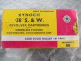 Kynoch 38 S&W 145 grains 50 round box, box excellent and ammo excellent - 1 of 3
