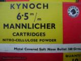Kynoch 6.5x53 Mannlicher
160 grain
Covered soft points. - 2 of 2