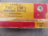 Kynoch 30 mauser Pistol
(50 rounds)
Box and ammo - 1 of 5