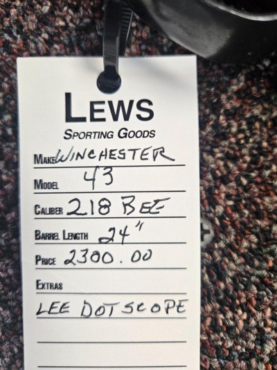 WINCHESTER 43 218 BEE WEAVER LEE DOT RETICLE - Image 4 of 6