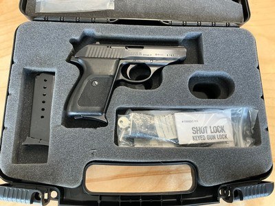 Sig Sauer P230 7.65 (32 auto) with original case and two magazines Rare find here!