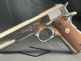 Colt 1911 MK IV, Government model, Series 80, made in 1984 in Nickel finish, No Box Excellent Condition LOOK - 3 of 10