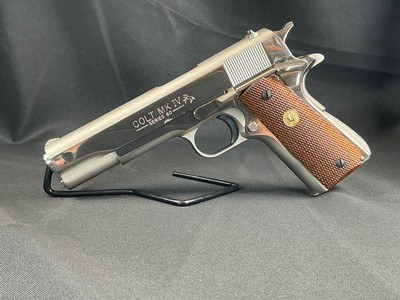 Colt 1911 MK IV, Government model, Series 80, made in 1984 in Nickel finish, No Box Excellent Condition LOOK