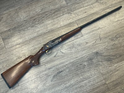 LC Smith / Marlin 410 SxS with 26” bbl nice case coloring, with screw in chokes