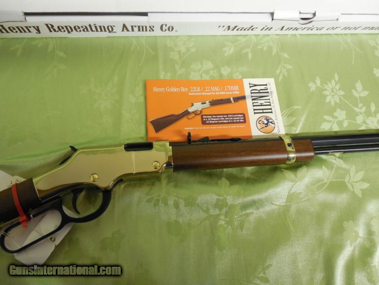 Henry 22 Golden Boy Lever Action Rifle 22 L R 16 Rounds L R