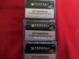 357 MAGNUM
FEDERAL
125 GR.
JACKETED
HOLLOW
POINT
20
RD.
BOXES,
1440 F.P.S. - 1 of 14