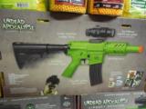 Z-77
ZOMBIE
PURGE
A.G.E.
FULL
AUTO
RIFLE,
200
FEET
PER
SEC.
HOLDS
500
ROUNDS
OF
6
M.M.
AIRSOFT
BB's - 2 of 15