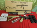 CHIAPPA- M-FOUR-22 L.R. - RIFLE,2-28 + 1- ROUND- MAGS.,DESERTTAN,CARRYHANDEL,FACTORYNEWINBOX- 1 of 25