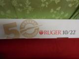 RUGER
10 / 22
MODEL # 11154,
10/22
TARGET
RIFLE ,
1-10
& 1-32
ROUND
MAGAZINE,
NEW
IN
BOX
18.5 - 11 of 15