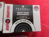 FEDERAL
22 L.R.,
TARGET
GRADE
PERFORMANCE,
40 GR. SOLID, 1200 F.P.S.,
325
ROUND
BOXES
- 9 of 16