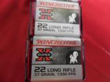 22 L.R.
AMMO,
WINCHESTER,
100
RD.
BOXES,
1330 F.P.S.
37 GR.
ROUND
NOSE
HO;;OW
POINT - 4 of 9