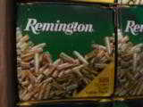 22 L.R.
REMINGTON,
BRASS- PLATED
HOLLOW
POINT
AMMO,
36 GR.
1280 F.P.S.
525
ROUN DS
PER
BOXES - 6 of 15