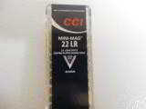CCI
MINI - MAG,
22
L.R.
COPPER
PLATED
HOLLOW
POINT,
40 GRAIN,
1,235
F.P.S.
100
ROUND
BOXES - 6 of 11