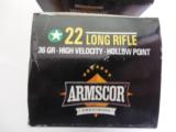 22-L.R.ARMSCORAMMO,36 GRAIN SHOLLOWPOINTHIGHVELOCITY,500ROUNDBRICKS - 3 of 9