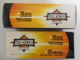 22-L.R.ARMSCORAMMO,36 GRAIN SHOLLOWPOINTHIGHVELOCITY,500ROUNDBRICKS - 1 of 9