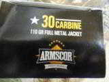 30 CAL.
MI-CARBINE,
110
GRAIN,
F.M.J.
50
ROUND
BOXES - 4 of 16
