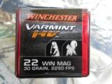 WINCHESTER
22
MAGNUM
VARMINT
H.V.
30
GRAIN
POLYMER
TIP
2250
F.P.S.
50
ROUND
BOXES - 5 of 15