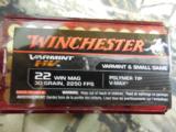 WINCHESTER
22
MAGNUM
VARMINT
H.V.
30
GRAIN
POLYMER
TIP
2250
F.P.S.
50
ROUND
BOXES - 6 of 15