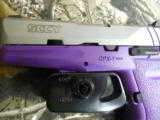 SCCY
INDURSTRIES, CPX-1,
9-MM,
PURPLE,
S / S SLIDE, COMES
WITH TWO
TEN
ROUNDS
MAGAZINES,
FACTORY
NEW
IN
BOX !!!! - 4 of 21