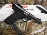 RUGER
MARK
III
22 / 45
#10150,
4.5";
BARREL,
2-10
ROUND MAGAZINES,
ADJUSTABLE
SIGHTS,
FACTORY
NEW
IN
BOX - 10 of 25