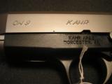 KAHR
CT9,
TACTICAL
9 - MM,
7+1
ROUNDS,
STAINLESS
STEEL
/
BLACK,
COMBAT
SIGHTS,
HAS
A
$45.00, FACTORY
NEW
IN
BOX - 5 of 18