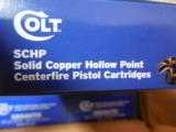 COLT
380
AUTO
80
GRAIN
SOLID COPPER
HOLLOW
POINT
1.075
F.P.S.
20
ROUND
BOXES
MADE
IN
THE
U.S.A. - 2 of 10