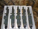 AR-15 - M-16
BAYONETS,
WITH
SCABBARD
&
STONE,
12"
OVERALL,
WIRE
CUTTER,
EASY
ON
OFF
BELT,
GREEN
NEW
IN
BOX - 3 of 17
