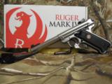 RUGER
MARK
IV
TARGET
BREAK
DOWN,
#40103
5.5"
BARREL,
S / S,
2 - 10
ROUND
MAGAZINES,
ADJUSTABLE
SIGHT,
FACTORY
NEW
IN
BO - 3 of 20