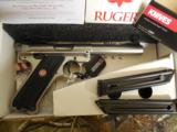 RUGER
MARK
IV
TARGET
BREAK
DOWN,
#40103
5.5"
BARREL,
S / S,
2 - 10
ROUND
MAGAZINES,
ADJUSTABLE
SIGHT,
FACTORY
NEW
IN
BO - 1 of 20