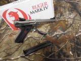 RUGER
MARK
IV
TARGET
BREAK
DOWN,
#40103
5.5"
BARREL,
S / S,
2 - 10
ROUND
MAGAZINES,
ADJUSTABLE
SIGHT,
FACTORY
NEW
IN
BO - 13 of 20