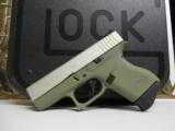 GLOCK
G- 43 USA
9MM, Cerakote
Forest
Green, Cerakote
Shimmering
Aluminum,
2- 6 RD.MAGS,
FACTORY
NEW
IN
BOX - 11 of 22