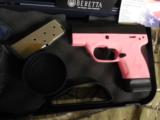 Beretta
Nano
PINK / BLACK,
DAO
9-MM,
3.07" BARREL,
6 + 1
& 8+1,
Pink Poly Frame / Grip
Blk,
REAL
NICE
NEW
IN
BOX
COMPACT
FIREA - 2 of 25