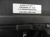GLOCKG - 23PRE OWNEDPOLICE TRADEINS,WHITEOUTLINESIGHTS,3 - 13 + 1ROUNDMAGAZINES,EXCELLENTCONDITION,- 15 of 21