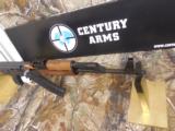 AK-47
CENTURY
ARMS
RAS47S,
7.62 x 39,
2 - 30
ROUND
MAG,
WALNUT
STOCK,
SIDE
SCOPE
MOUNT,
ADJ.
SIGHTS,
AMERICAN
MADE,
NEW
IN
BOX - 4 of 23