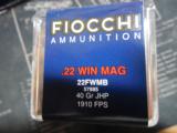 FIOCCHI
22 WIN.
MAGNUM
HIGH
VELOCITY,
40
GRAIN
J. H. P. ,
1.910
F.P.S. 500
ROUND
BOXES
- 7 of 15