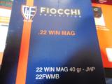 FIOCCHI
22 WIN.
MAGNUM
HIGH
VELOCITY,
40
GRAIN
J. H. P. ,
1.910
F.P.S. 500
ROUND
BOXES
- 4 of 15