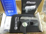 BERETTA
PICO
WITH
LIGHT,
380
A.C.P.,
TWO
MAGAZINES,
CARRING
CASE,
2.7"
BARREL,
INOX / BLACK,
FACTORY
NEW
IN
BOX !!!! - 2 of 24